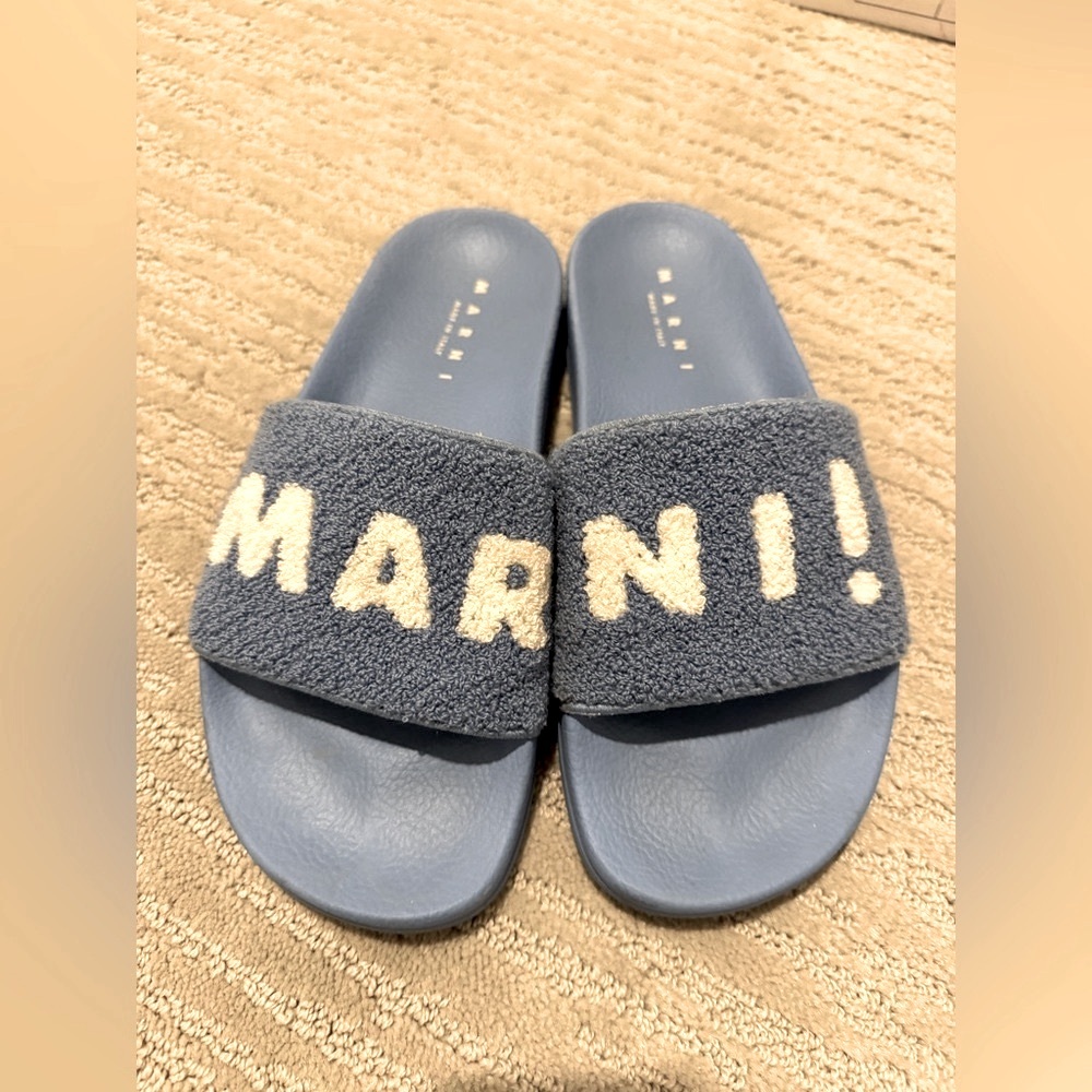 Marni women’s Blue and Cream Slippers
